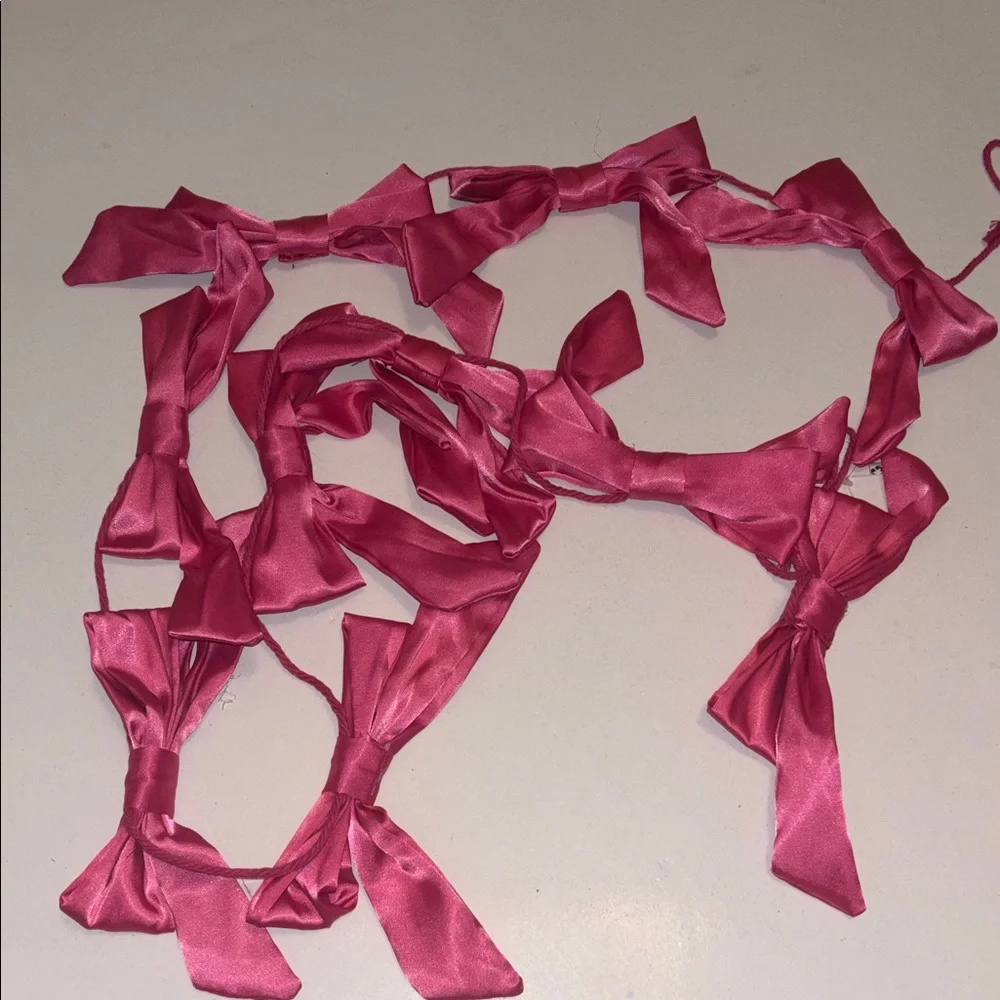 Pink Bow Garland 6 Ft Pink Garland set of 2 PRETT PINK BOWS GARLAND NWT